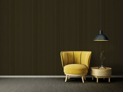 BRICOFLOR Dark Green Poplin Textured Wallpaper Washable and Scrubbable Non-Woven Vinyl Wallpaper 10.05 x 0.70 m