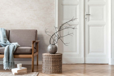 BRICOFLOR Non-woven wallpaper, concrete wallpaper in beige - 10,05 x 0,53 m