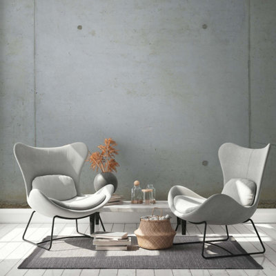 BRICOFLOR Non-woven wallpaper, concrete wallpaper in grey - 2,80 x 3,72 m