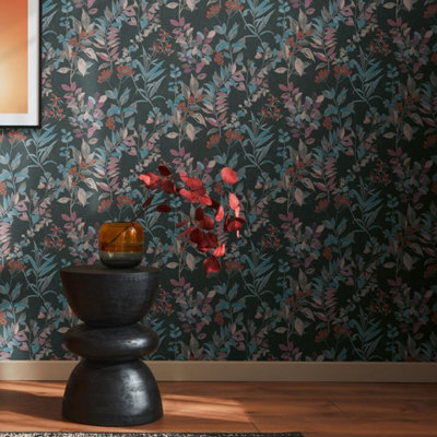 BRICOFLOR Non-woven wallpaper, floral wallpaper multicoloured - 10,05 x 0,53 m