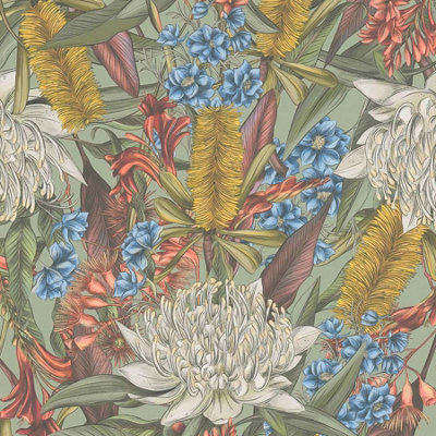 BRICOFLOR Non-woven wallpaper, floral wallpaper multicoloured - 10,05 x 0,53 m