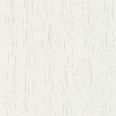 BRICOFLOR Non-woven wallpaper, forest & tree wallpaper in white - 10,05 x 0,53 m