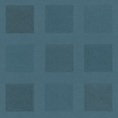BRICOFLOR Non-woven wallpaper, geometric wallpaper in blue - 10,05 x 0,53 m