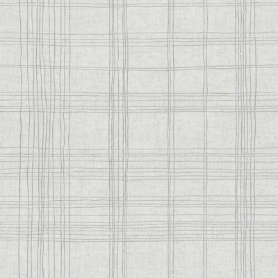 BRICOFLOR Non-woven wallpaper, geometric wallpaper in silver, white - 10,05 x 0,53 m