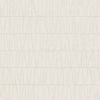 BRICOFLOR Non-woven wallpaper, geometric wallpaper in white - 10,05 x 0,53 m