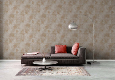 BRICOFLOR Non-woven wallpaper in gold - 10,05 x 0,53 m