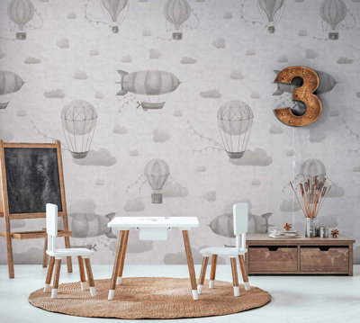 BRICOFLOR Non-woven wallpaper in grey - 8,80 x 0,53 m
