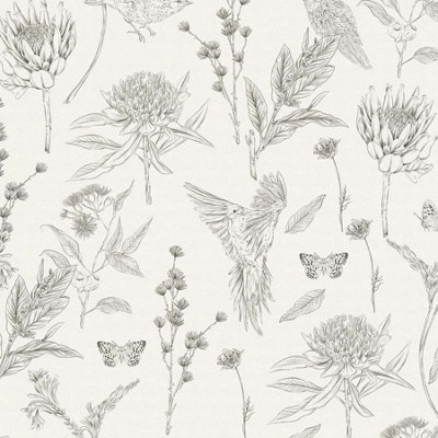 BRICOFLOR Non-woven wallpaper in white - 10,05 x 0,53 m