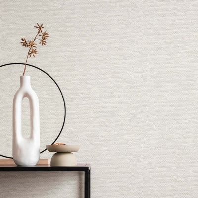 BRICOFLOR Non-woven wallpaper in white - 25,00 x 1,06 m