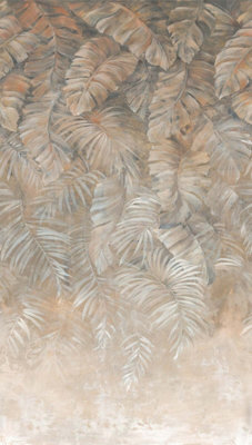 BRICOFLOR Non-woven wallpaper, leaf & palm wallpaper in beige, brown, grey - 2,80 x 1,59 m