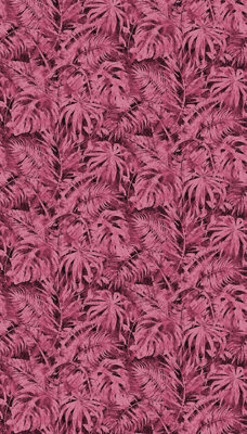 BRICOFLOR Non-woven wallpaper, leaf & palm wallpaper, jungle & tropical in pink, black - 8,80 x 0,53 m