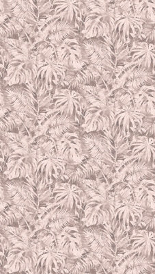 BRICOFLOR Non-woven wallpaper, leaf & palm wallpaper, jungle & tropical, vintage in beige, pink - 8,80 x 0,53 m
