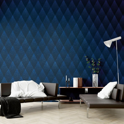 BRICOFLOR Non-woven wallpaper, luxury wallpaper in blue, black, anthracite - 10,05 x 0,53 m