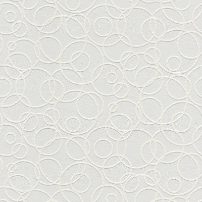 BRICOFLOR Non-woven wallpaper, paintable wallpaper in white - 10,05 x 0,53 m