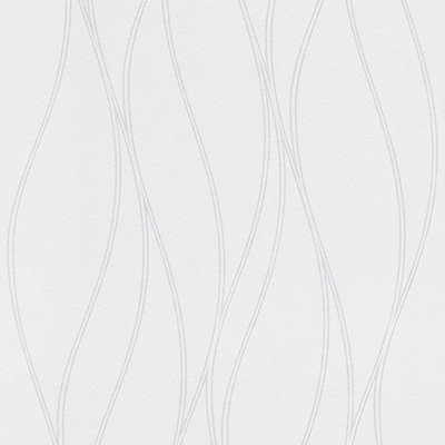 BRICOFLOR Non-woven wallpaper, paintable wallpaper in white - 10,05 x 0,53 m