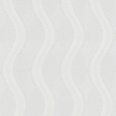 BRICOFLOR Non-woven wallpaper, paintable wallpaper in white - 10,05 x 0,53 m
