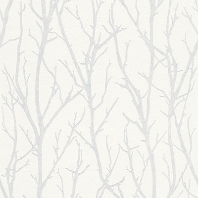 BRICOFLOR Non-woven wallpaper, paintable wallpaper in white - 10,05 x 0,53 m