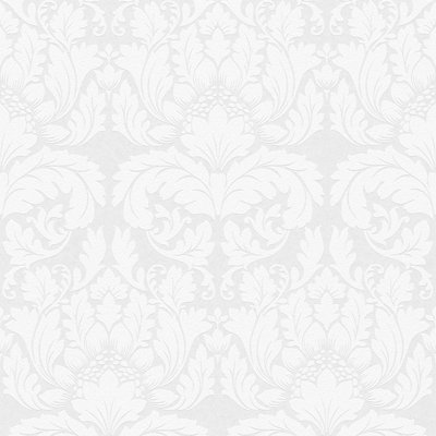 BRICOFLOR Non-woven wallpaper, paintable wallpaper in white - 10,05 x 0,53 m