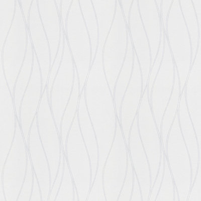 BRICOFLOR Non-woven wallpaper, paintable wallpaper in white - 25,00 x 1,06 m