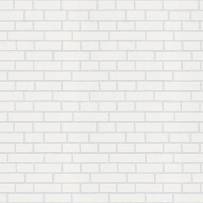 BRICOFLOR Non-woven wallpaper, paintable wallpaper in white - 25,00 x 1,06 m