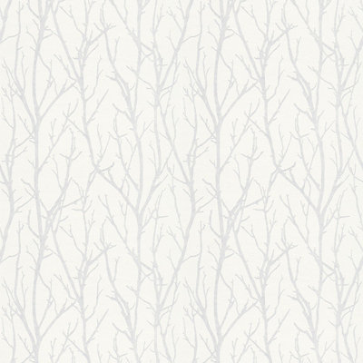 BRICOFLOR Non-woven wallpaper, paintable wallpaper in white - 25,00 x 1,06 m