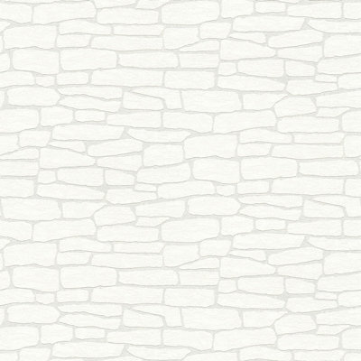 BRICOFLOR Non-woven wallpaper, paintable wallpaper in white - 25,00 x 1,06 m
