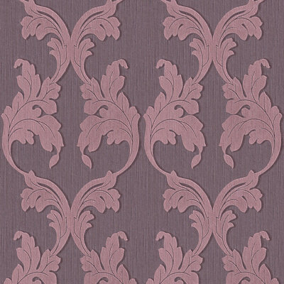 BRICOFLOR Non-woven wallpaper, pattern wallpaper, damask in violet - 10,05 x 0,53 m
