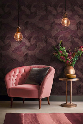 BRICOFLOR Non-woven wallpaper, pattern wallpaper in red, black - 10,05 x 0,53 m