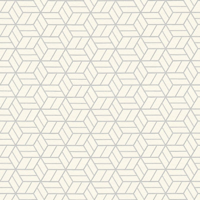 BRICOFLOR Non-woven wallpaper, pattern wallpaper, luxury, geometric, glitter in grey, silver, white - 10,05 x 0,53 m