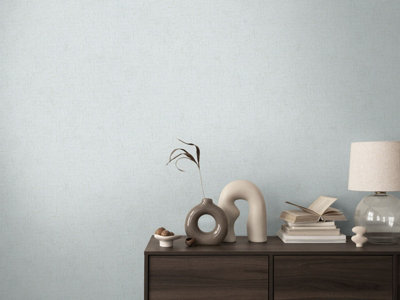 BRICOFLOR Non-woven wallpaper, plain wallpaper in blue, gold, pastell - 10,05 x 0,53 m