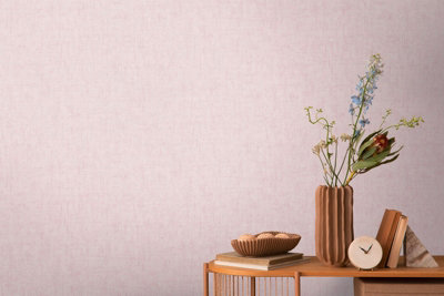 BRICOFLOR Non-woven wallpaper, plain wallpaper in pink - 10,05 x 0,53 m