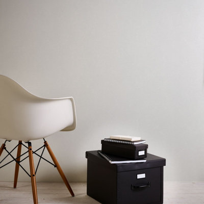 BRICOFLOR Non-woven wallpaper, plain wallpaper in white - 10,05 x 0,53 m