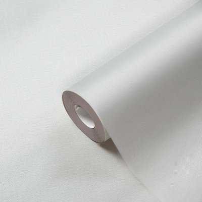 BRICOFLOR Non-woven wallpaper, plain wallpaper in white - 10,05 x 0,53 m