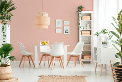 BRICOFLOR Salmon Pink Wallpaper in Plain Style Textured Pale Pink Wallpaper Textured Salmon Pink Wallpaper 10.05 x 0.53 m