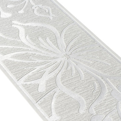 BRICOFLOR Self adhesive wallpaper wallpaper, floral wallpaper in white - 5,00 x 0,13 m