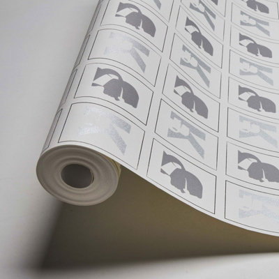 BRICOFLOR Vinyl Grey And White Wallpaper With Abstract Design Eccentric Wallpaper In Muted Colours 10.05 x 0.53 m