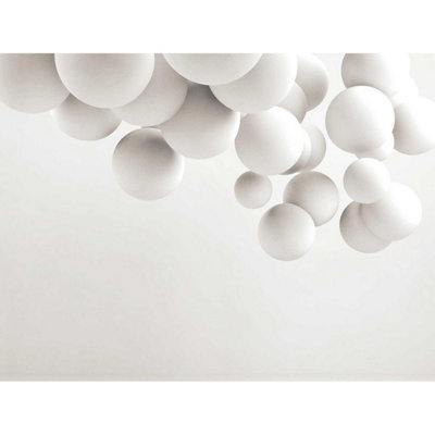 BRICOFLOR White and grey circle wallpaper Non woven wall coverings Peel and stick wallpaper ideal for living room 2.80 x 3.72 m