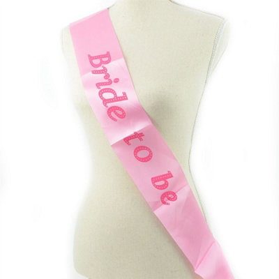 Bride Party Sash Pink Hen Night Wedding Bridal Shower Fancy Dress Accessory Decorations - 1