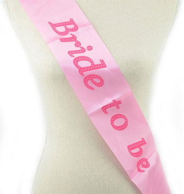 Bride Party Sash Pink Hen Night Wedding Bridal Shower Fancy Dress Accessory Decorations - 3