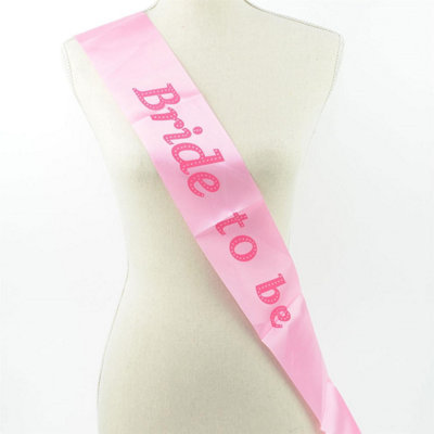 Bride Party Sash Pink Hen Night Wedding Bridal Shower Fancy Dress Accessory Decorations - 4