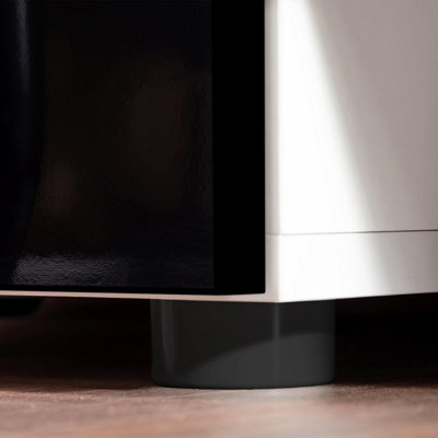 Bridge Wide TV Unit with Storage & Led Lighting - Black Gloss / Wotan Oak