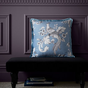 Bridgerton By Catherine Lansfield Regal Floral Soft Touch 45x45cm Cushion Blue