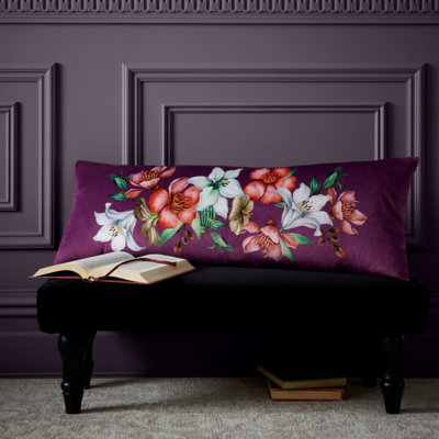 Bridgerton By Catherine Lansfield Sparkle Within Soft Touch 30x80cm Cushion Purple