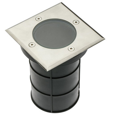 BRIDGET - CGC Two Square Large With Bulbs Stainless Steel Inground Or Decking Lights