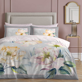 Brielle 100% Cotton Floral Print Duvet Cover Set