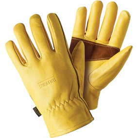 Briers Golden Leather Gardening Gloves Medium - Size 8