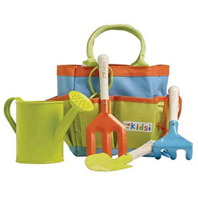 Briers Kids Childrens Gardening Tool Bag Rake Fork Trowel Watering
