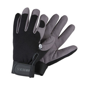 Briers Professional Black Gardening Gloves - Medium Size 8