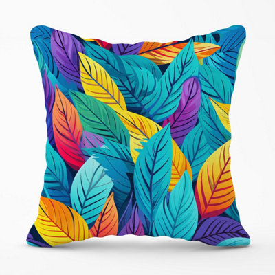 Bright Colourful Leaves Outdoor Cushion 45cm x 45cm DIY at B Q