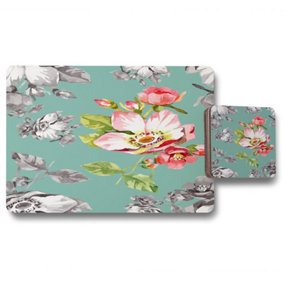 Bright Flower on Green (Placemat & Coaster Set) / Default Title